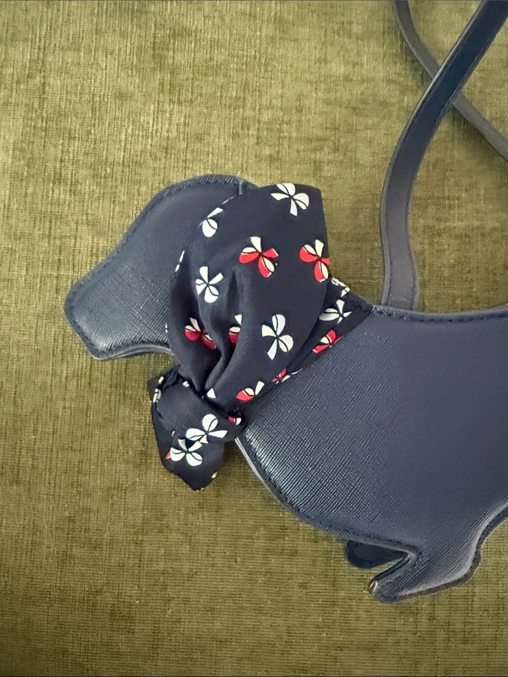 Janie and Jack Navy Blue Dachshund Crossbody Bag with Bow
